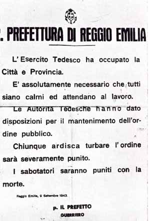 L’8 SETTEMBRE 1943 A REGGIO EMILIA