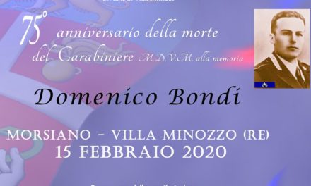 Carabiniere e partigiano, Villa Minozzo ricorda Domenico Bondi