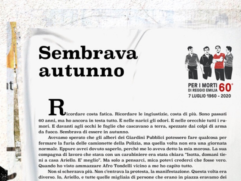 7 Luglio 1960-2020 – Perchè i vivi non ricordano gli occhi di… Ariello Bertozzi?