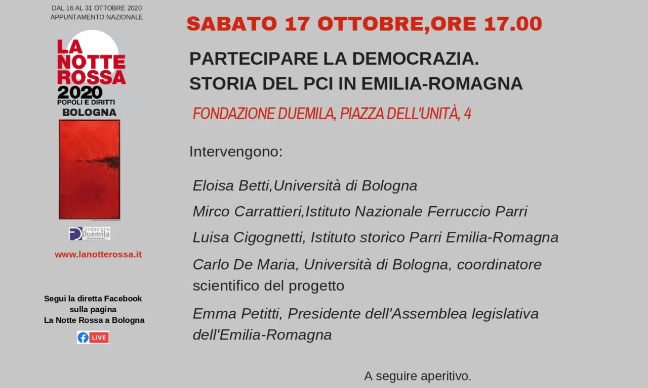 Presentazione del progetto “Partecipare la democrazia. Storia del Pci in Emilia-Romagna”