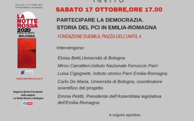 Presentazione del progetto “Partecipare la democrazia. Storia del Pci in Emilia-Romagna”