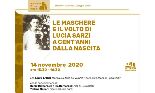 “Le maschere e il volto di Lucia Sarzi a cent’anni dalla nascita” in diretta Facebook