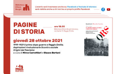 Presentazione del Quaderno “1919-1921 Il primo dopo guerra a Reggio Emilia”
