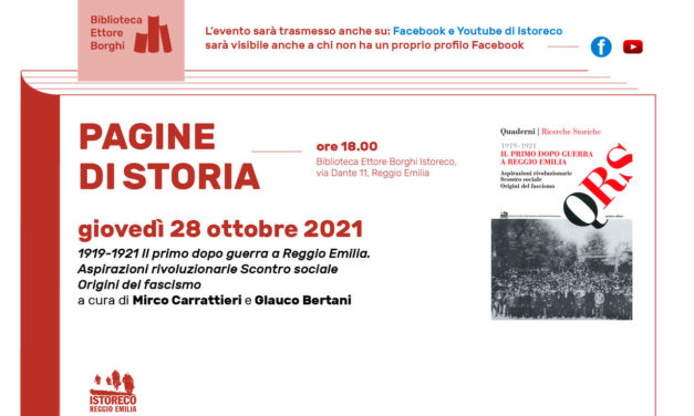 Presentazione del Quaderno “1919-1921 Il primo dopo guerra a Reggio Emilia”