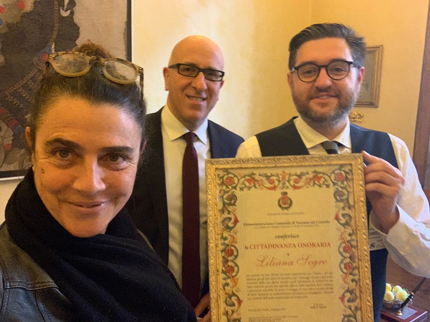 Il sindaco di Vezzano a Roma per consegnare la cittadinanza onoraria alla senatrice Liliana Segre