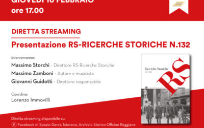 Nuovo numero di RS-Ricerche Storiche: presentazione il 10 febbraio con Massimo Zamboni