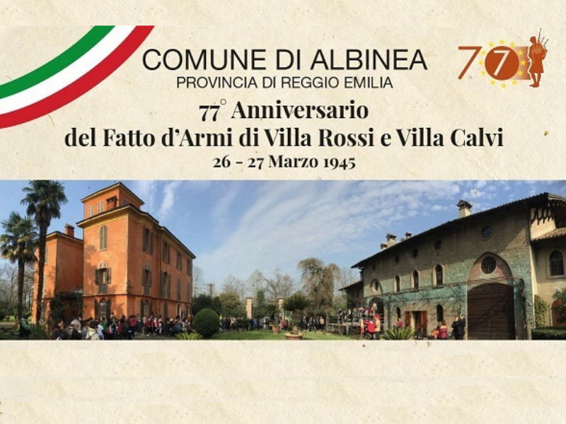 Sabato 26 marzo il 77° anniversario del Fatto d’Armi di Villa Rossi e Villa Calvi