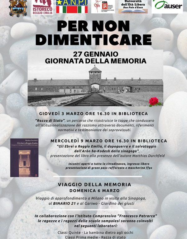 Per non dimenticare: ciclo di incontri sulla Giornata della Memoria – Comune di San Polo d’Enza