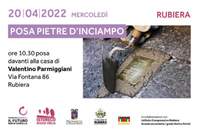 Pietra d’inciampo dedicata a Valentino Parmiggiani il 20 aprile a Rubiera