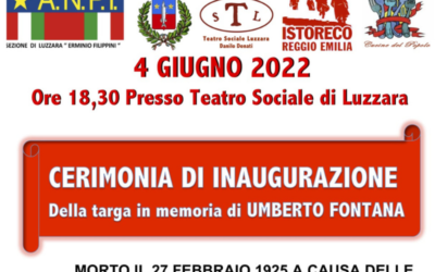 Luzzara, posa della targa per Umberto Fontana, ucciso dai fascisti nel 1925