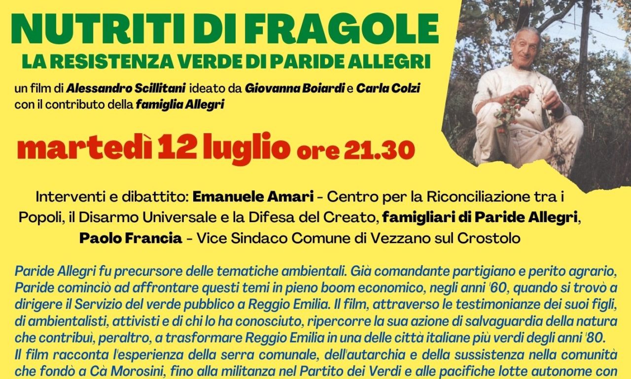 La “resistenza verde” di Paride Allegri presentata a Vezzano sul Crostolo nel parco a lui dedicato