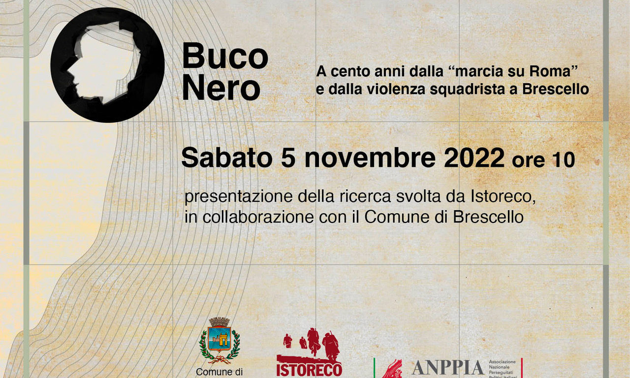 Buco Nero – 5 novembre Brescello – “Buco Nero, Brescello 1922: lo squadrismo fascista e l’assassinio di Vincenzo Amadei”
