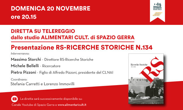 Presentazione RS-Ricerche Storiche n° 134 in diretta su Telereggio