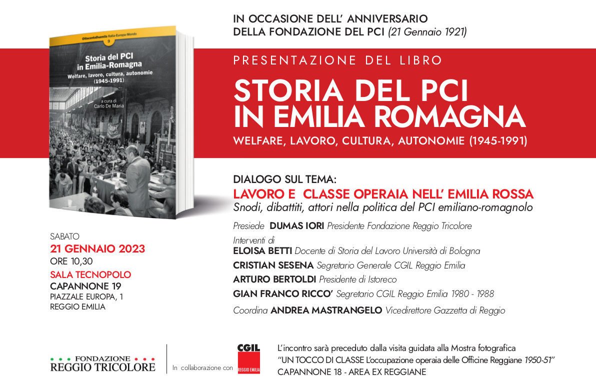 Presentazione di “Storia del PCI in Emilia-Romagna. Welfare, lavoro, cultura, autonomie (1945-1991)”