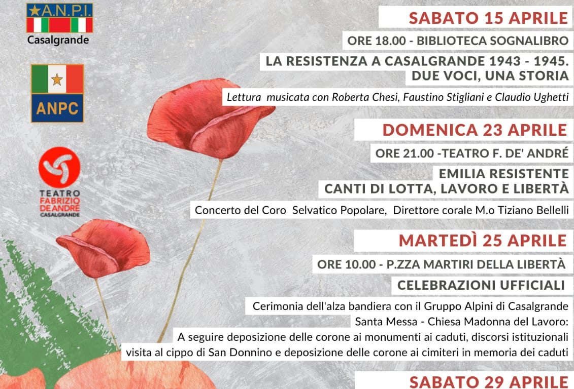 25 Aprile a Casalgrande: un programma con tanti appuntamenti