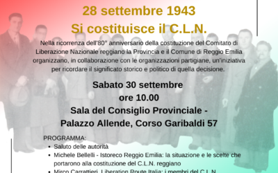 Un convegno per ricordare gli 80 anni dalla nascita del C.L.N. reggiano