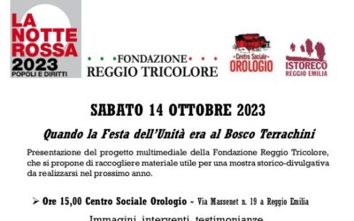 Incontro su “Quando la Festa dell’Unità era al Bosco Terrachini”