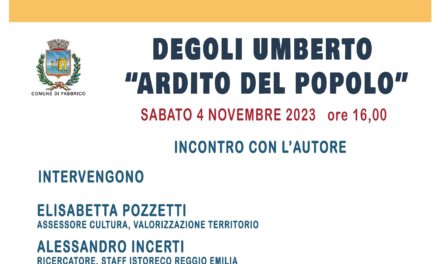“Umberto Degoli Ardito del popolo” il 4 novembre a Fabbrico