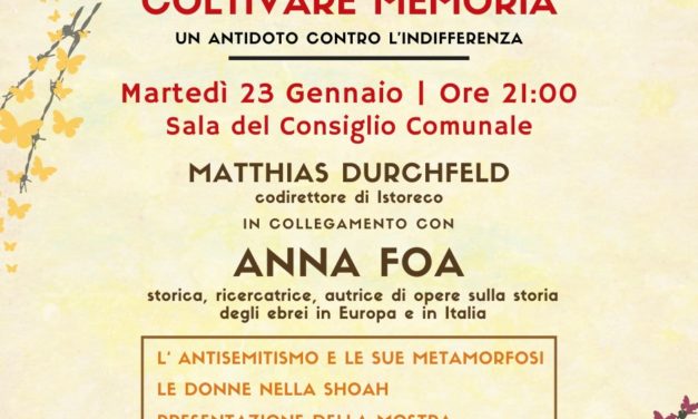 “Coltivare la memoria” a Castelnovo Sotto con Anna Foa e Matthias Durchfeld