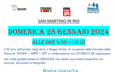 Da San Martino in Rio in visita alla mostra in sinagoga sugli ebrei reggiani