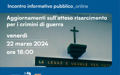 Aggiornamenti sull’atteso risarcimento per i crimini di guerra – 22 marzo online