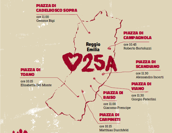 Il 25 aprile 2024 con Istoreco in provincia di Reggio Emilia