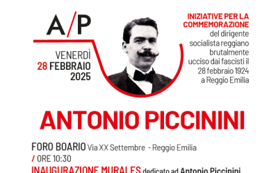 Un murale per Antonio Piccinini a 101 anni dal suo assassinio per mano fascista