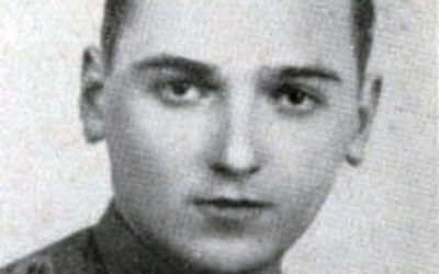 Il simbolo dei partigiani nel luogo in cui cadde il partigiano Aldo Dall’Aglio