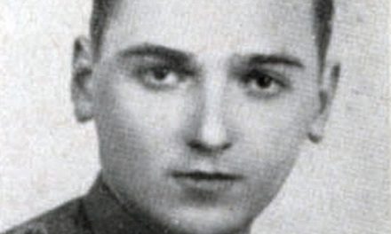 Il simbolo dei partigiani nel luogo in cui cadde il partigiano Aldo Dall’Aglio