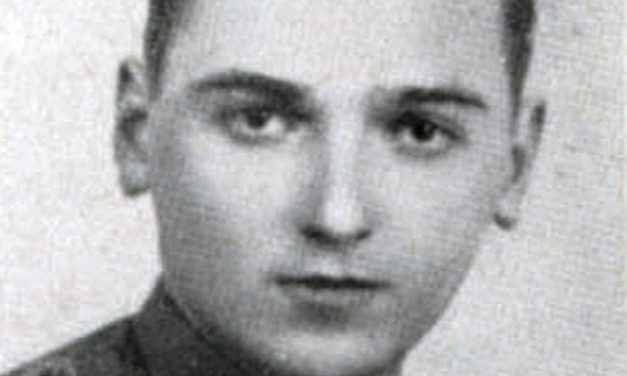 Il simbolo dei partigiani nel luogo in cui cadde il partigiano Aldo Dall’Aglio